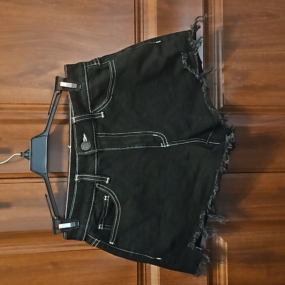 SO black denim Super High Rise Cutoff shorts, size 1/25W